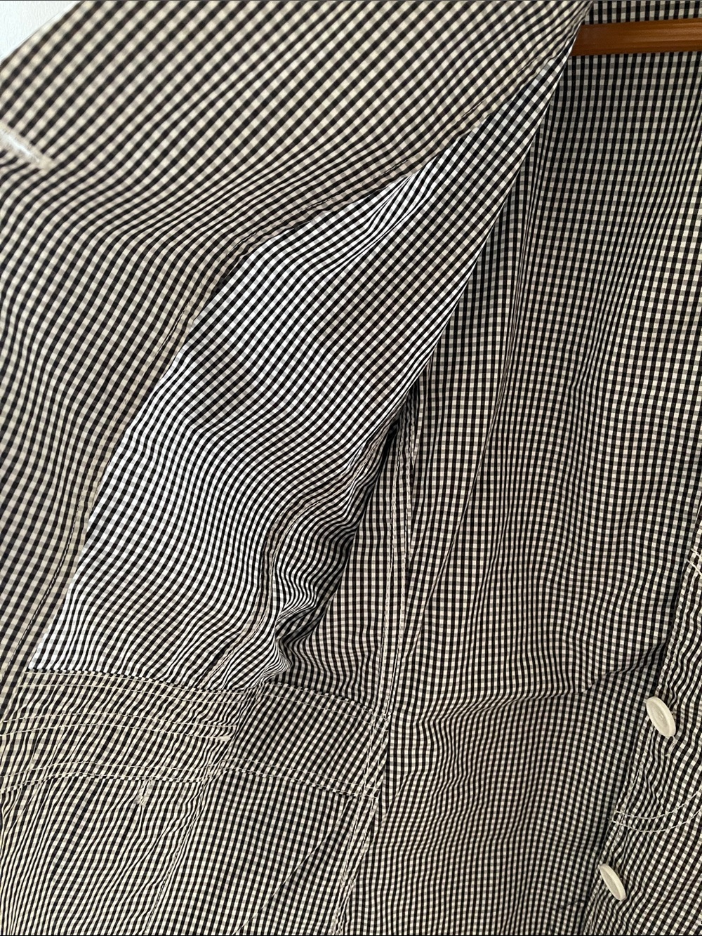 Uniqlo Black and White Gingham Casual Blazer Cotton - Picture 6 of 8